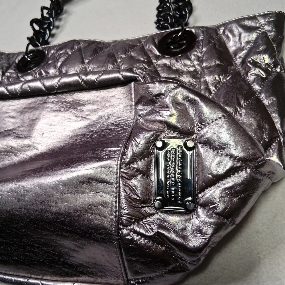 Armani Exchange Metallic Quilted Tote - Picture 3 of 8